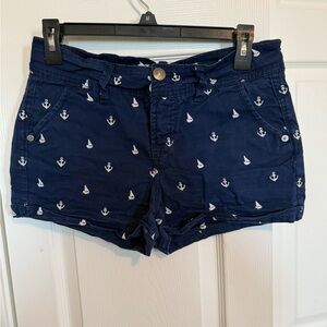 Wallflower Navy Jean Shorts with Nautical Design